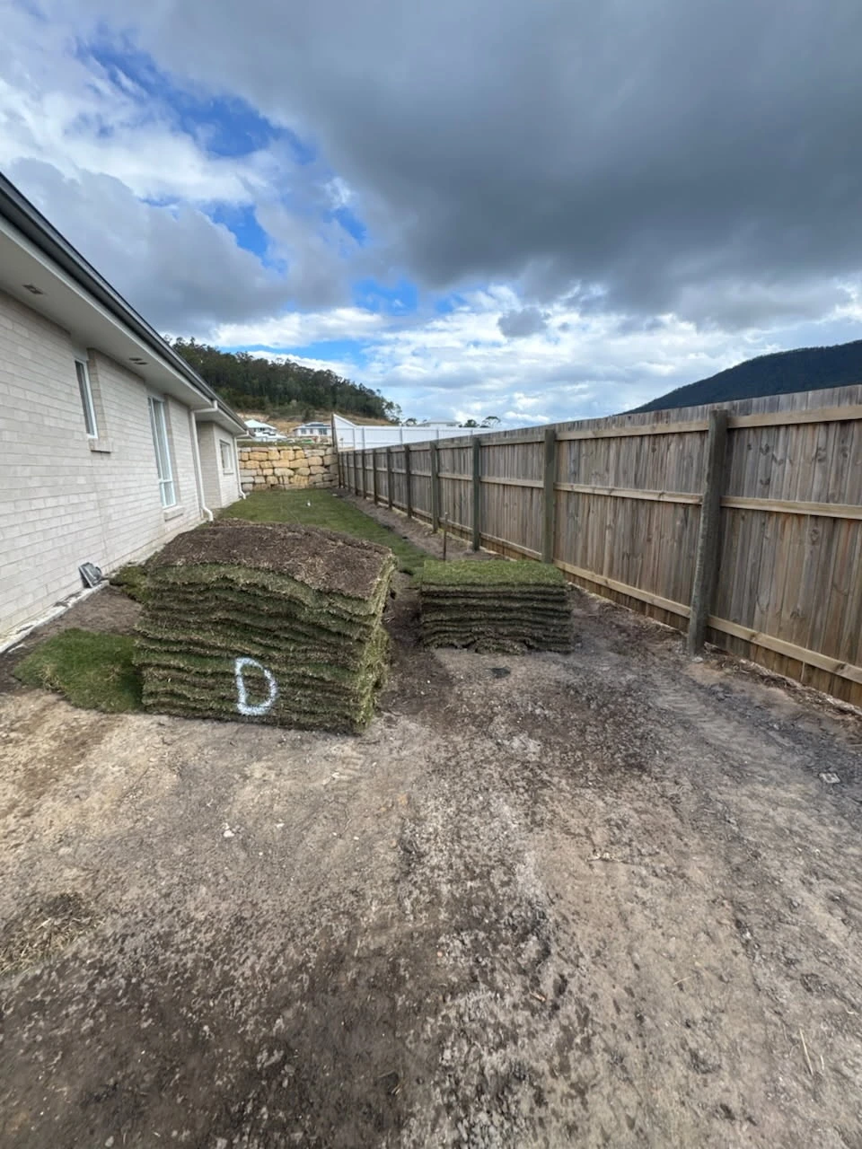 Lawn area before turfing